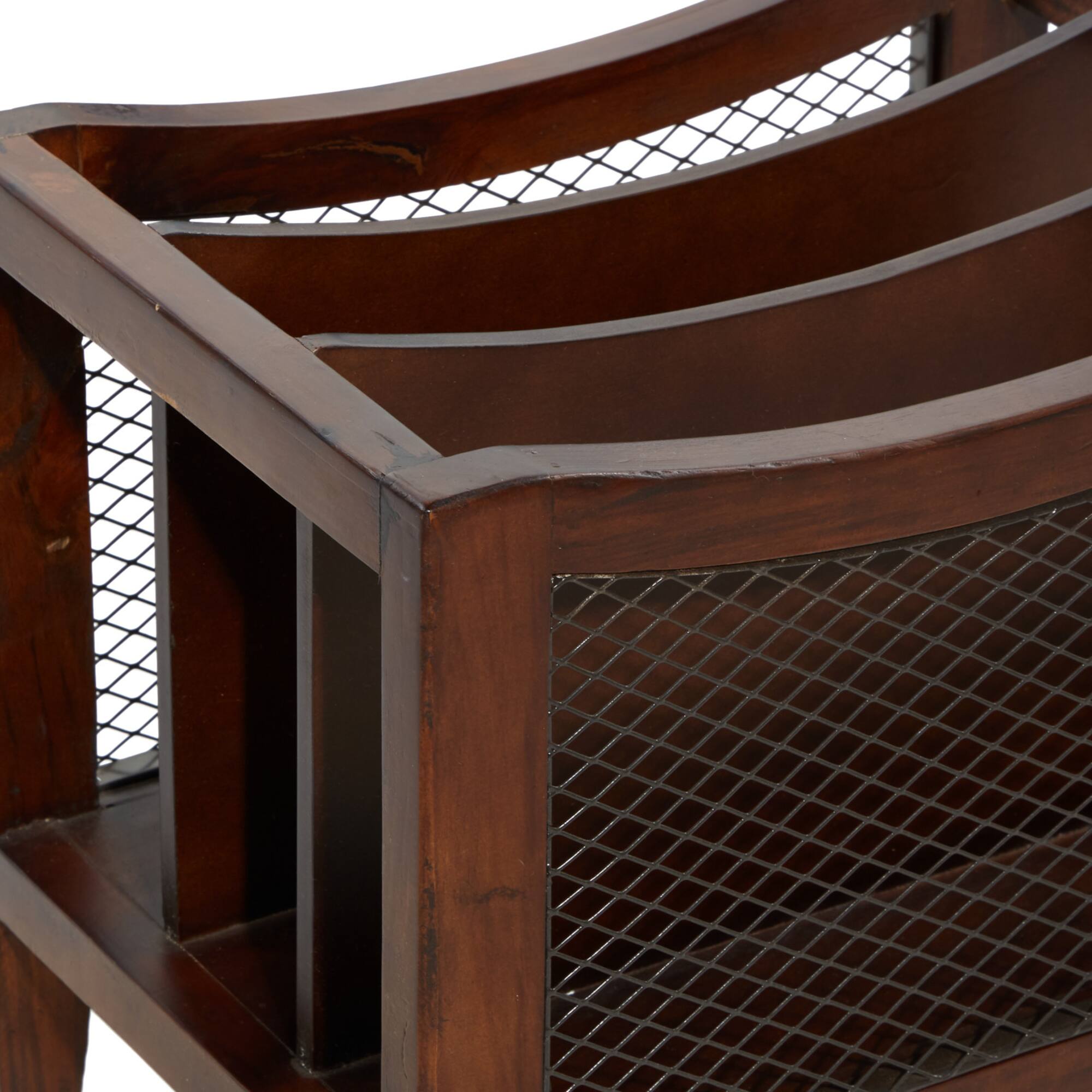 Brown Wood Traditional Magazine Rack Holder